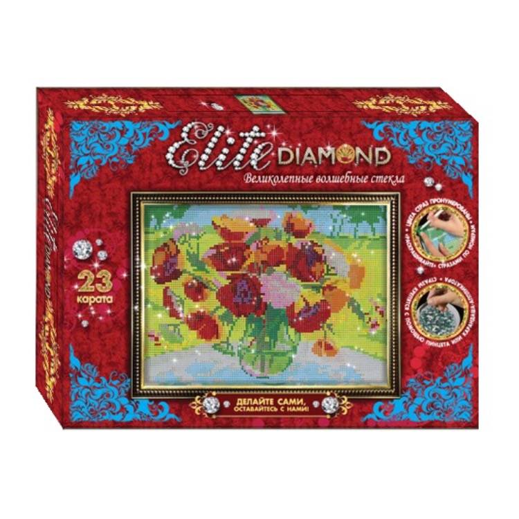 Картинка Набор для творчества Elite Diamond Маки Артикул 45665-42