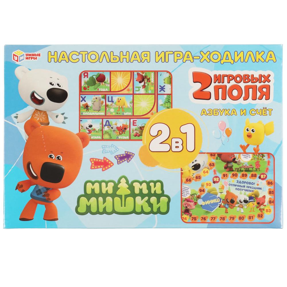 Картинка Азбука и счёт. Настольная игра-ходилка 2 в 1. Ми-ми-мишки. 330х216х27 мм. Умные игры Артикул 4680107974365