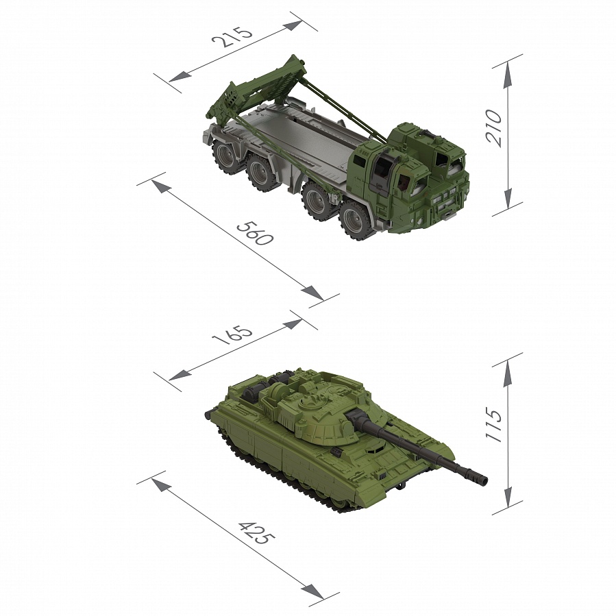 Картинка Военный тягач "Щит" с танком Нордпласт Артикул НП258