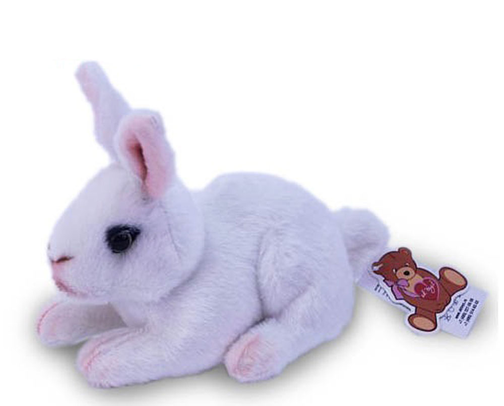 Картинка Mягкая игрушка Кролик БЕЛЫЙ ЛЕЖИТ -1цв.(220/1) Артикул 19ЛБ(RBW)-40