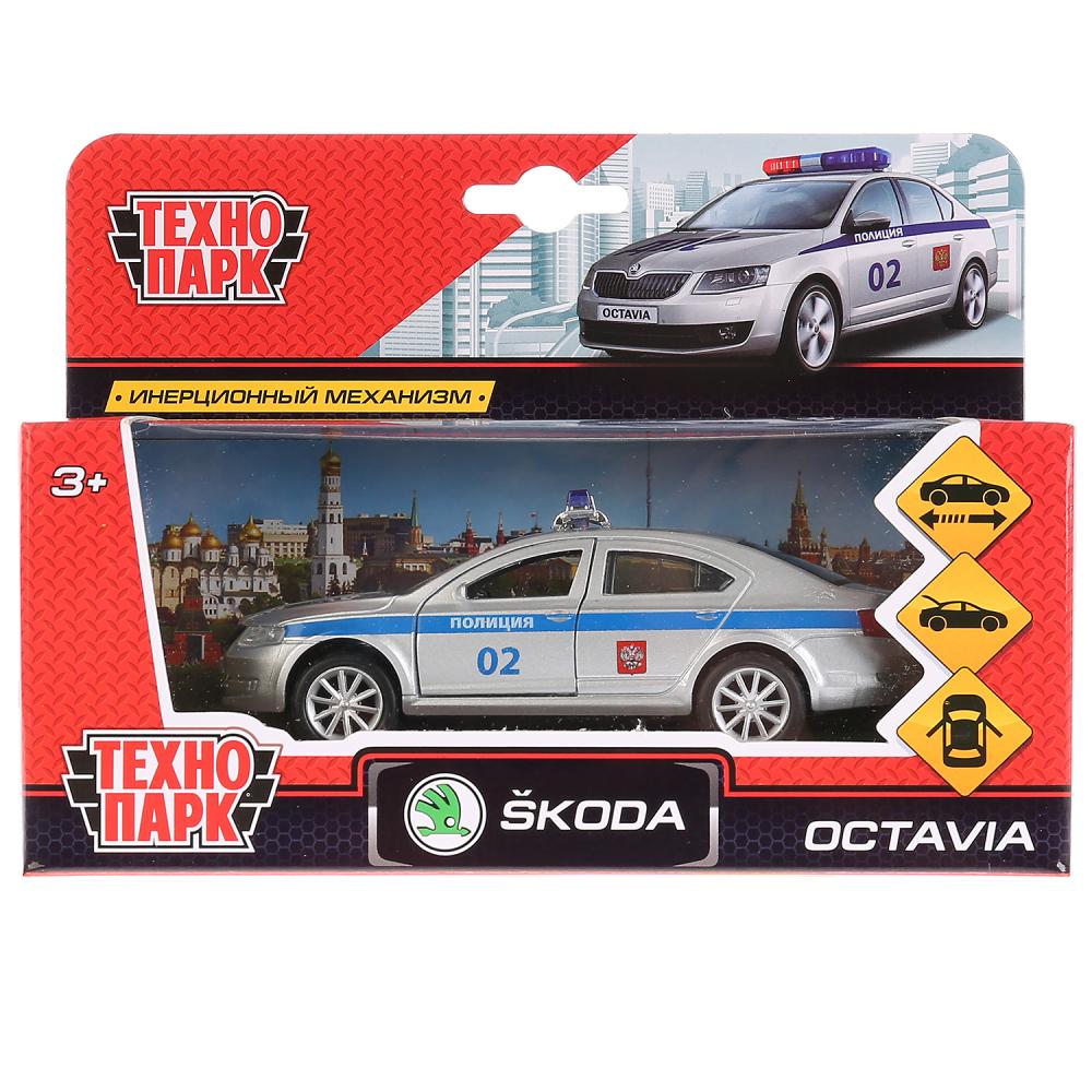 Картинка Машина "Технопарк" Skoda Octavia полиция металл, открыв. двери, инерционная Артикул 259362-31