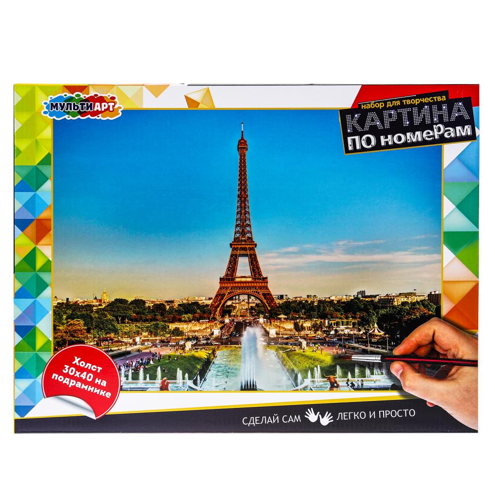 Картинка Картина по номерам 30х40 см Париж МУЛЬТИ АРТ Артикул CANV30X40-MULTI17