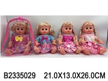 Картинка Кукла озвученная в платье, в рюкзачке Артикул 668-60-47