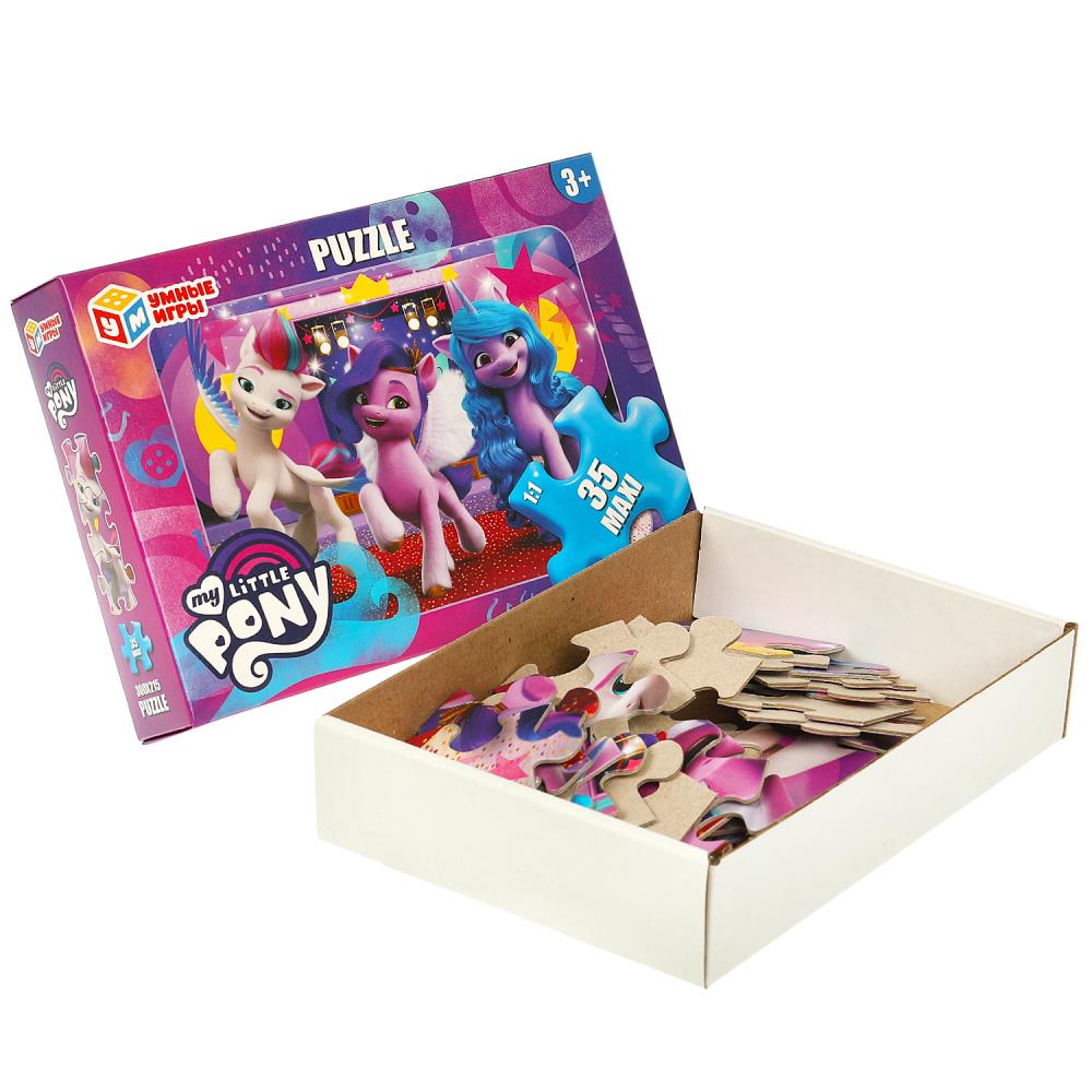 Картинка My Little Pony. Puzzle 35 MAXI. Пазлы в коробке (35 деталей). 180х127х35 мм. Умные игры Артикул 4660254419711