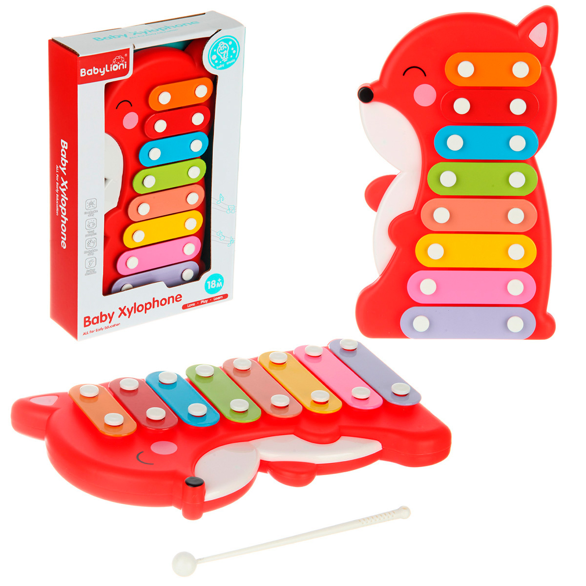 Картинка Металлофон "Лисенок" 26-16,5-5 см, в кор. Артикул 136222-40