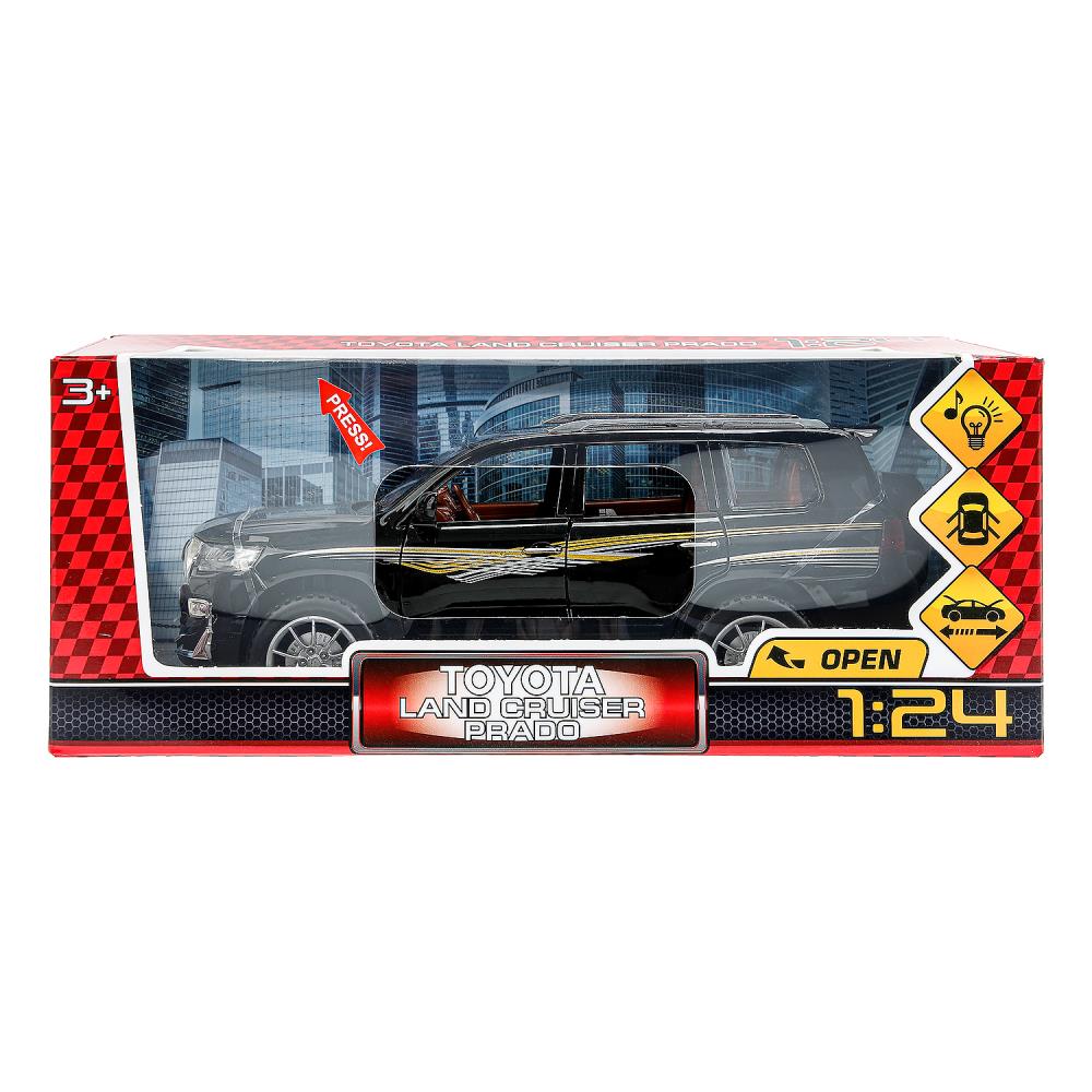 Картинка Машина металл свет-звук TOYOTA PRADO, 21см, двери, инерц, черный, кор Технопарк Артикул CZ124-R-100