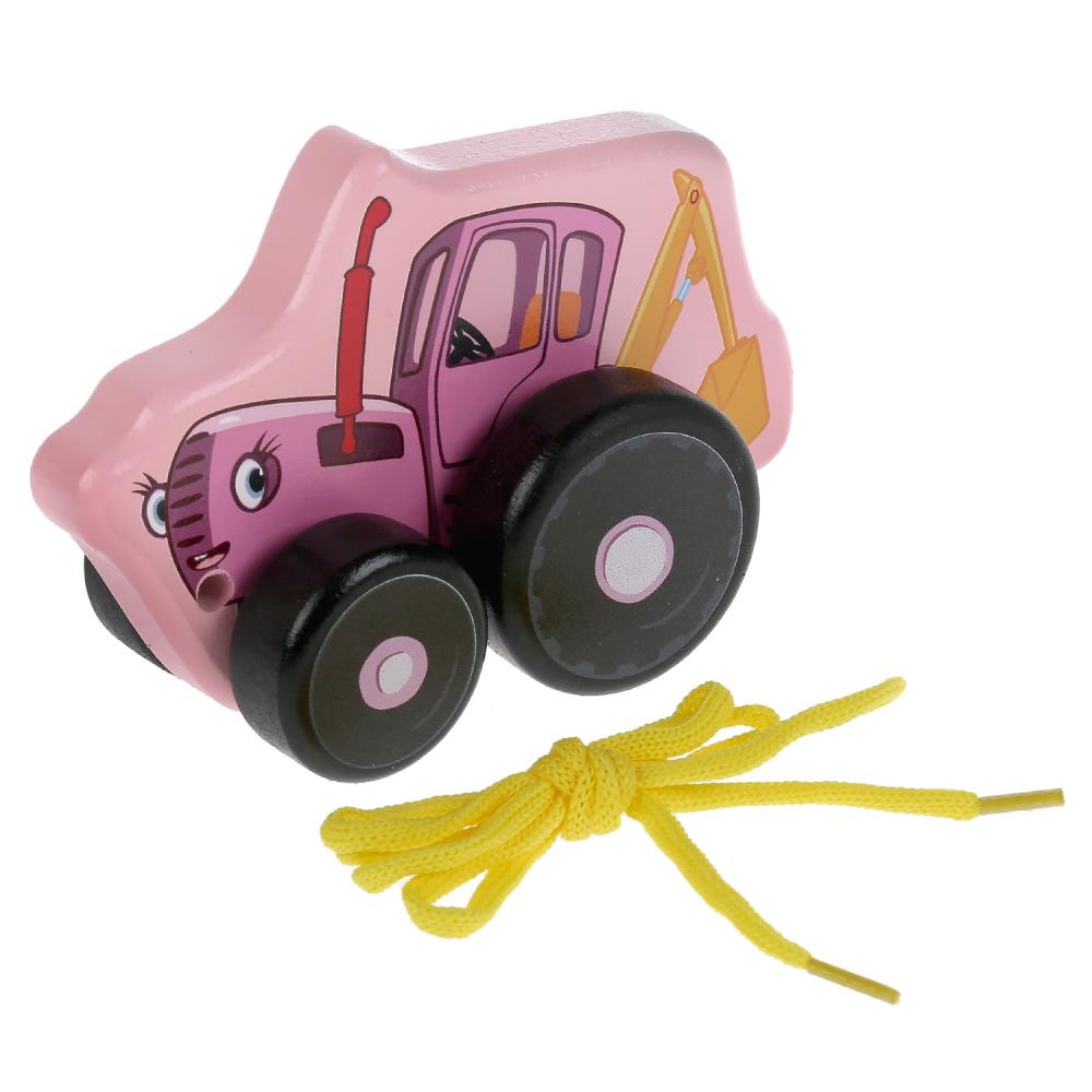 Картинка Игрушка дер. "Буратино" Каталка "Синий трактор МИЛА" 12см Буратино Артикул KCT03-20