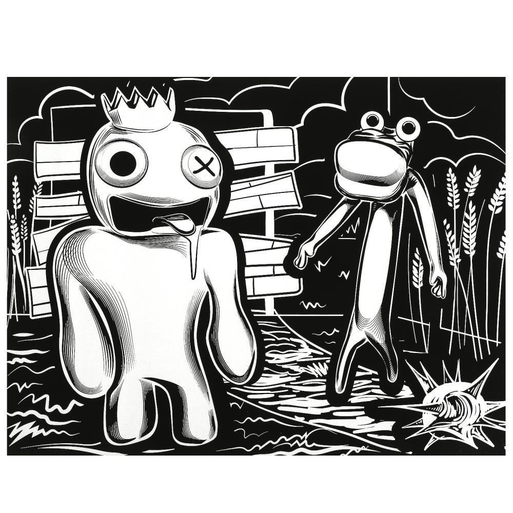 Картинка Гравюра серебряная 18х24 см цветные друзья МУЛЬТИ АРТ Артикул SCRSIL18X24-RADFR