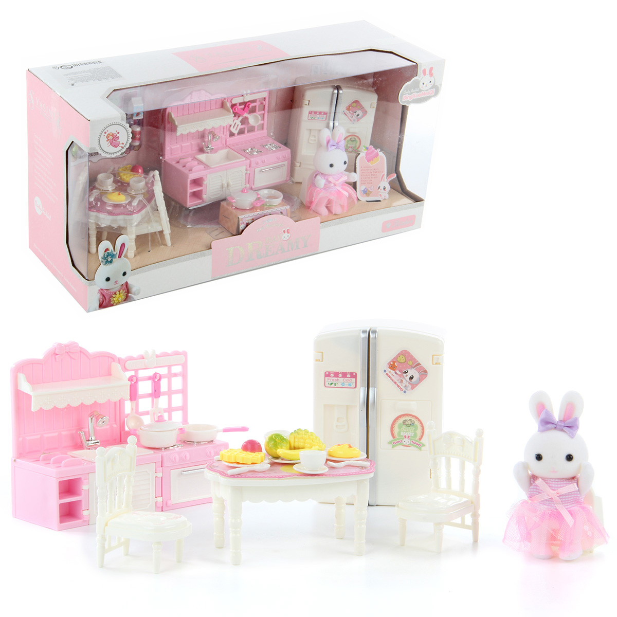 Картинка Кукла зайчик с набором мебели "Гостинная" Артикул 113305-110