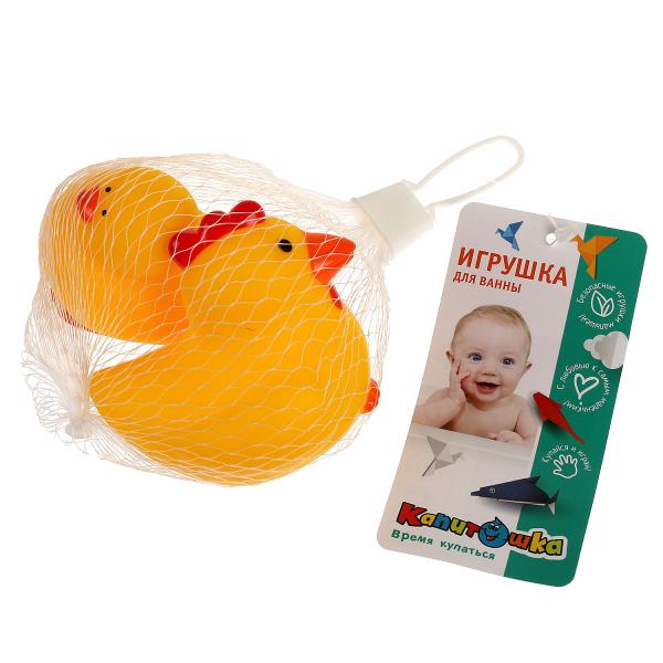 Картинка Игрушка для ванны курочка и петушок в сетке КАПИТОШКА Артикул LXB107_165-9