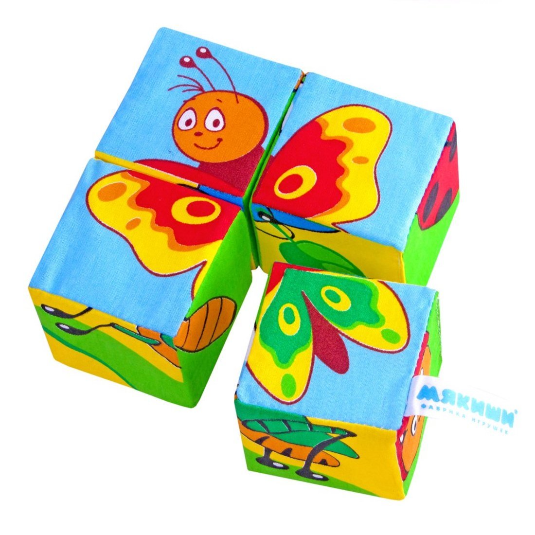 Картинка Мякиши Кубики "Собери картинку" (Насекомые) Артикул 689-28