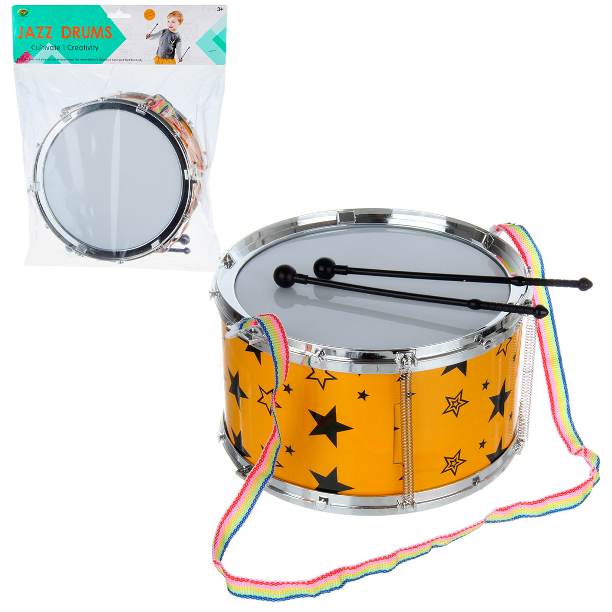 Картинка Барабан "Звезды", диам 22.5 см, в пакете Артикул 135413-32