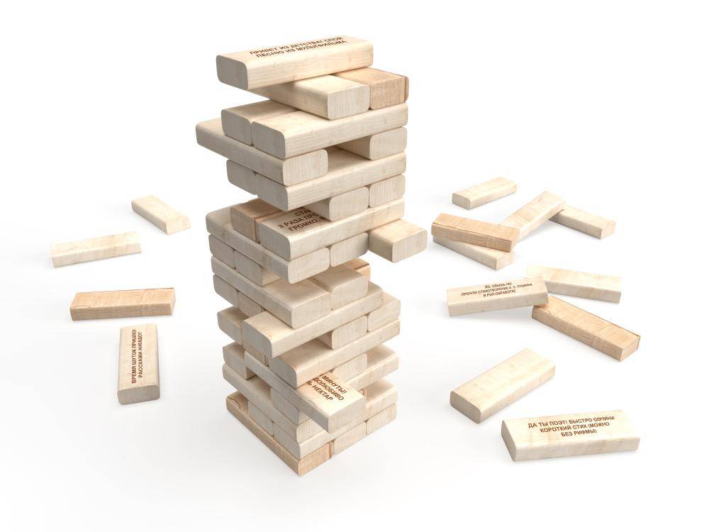 Картинка Игра настольная для детей и взрослых Башня "Брусок" цветная (тубус) Артикул 04024ДК-85