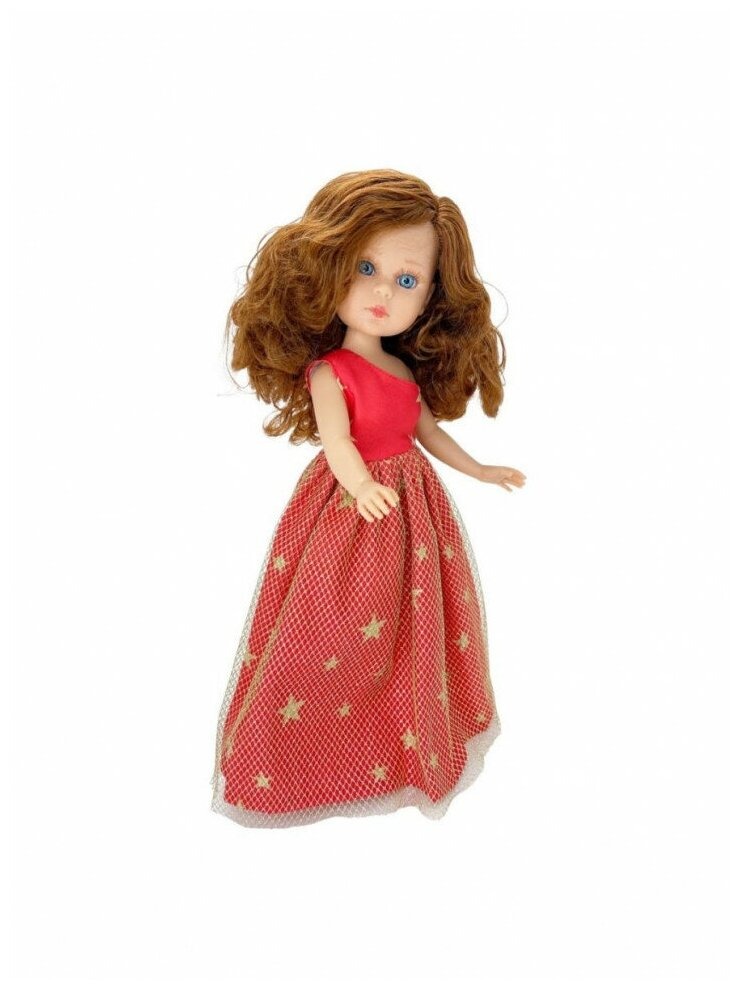 Картинка Кукла "Найя" кудрявая рыжеволосая, в длинном красном платье, 41 см Артикул 127198-240