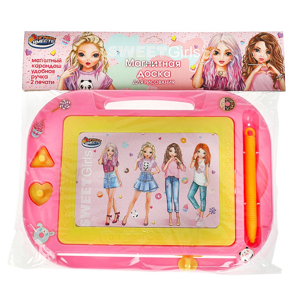 Картинка Доска для рисования топ модель, магнитная, 2 штампа, 21*15см ИГРАЕМ ВМЕСТЕ Артикул B1515226-14