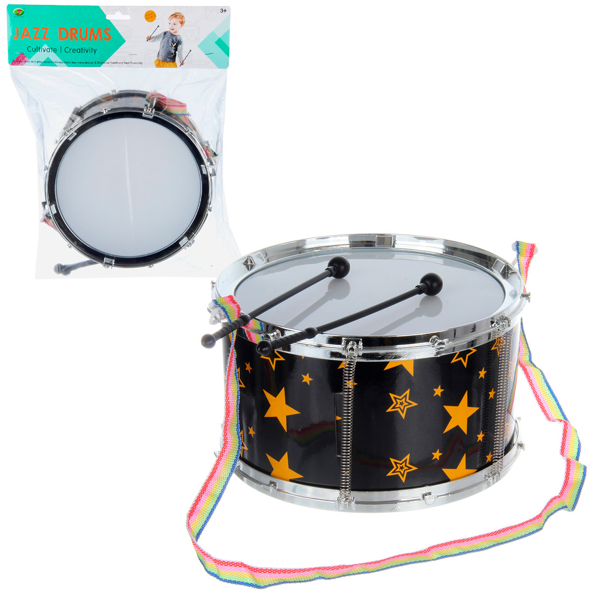 Картинка Барабан "Звезды", диам 22.5 см, в пакете Артикул 135413-32