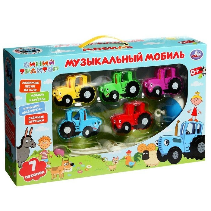 Картинка Музыкальный мобиль СИНИЙ ТРАКТОР в кор. Умка Артикул 1608M677-60