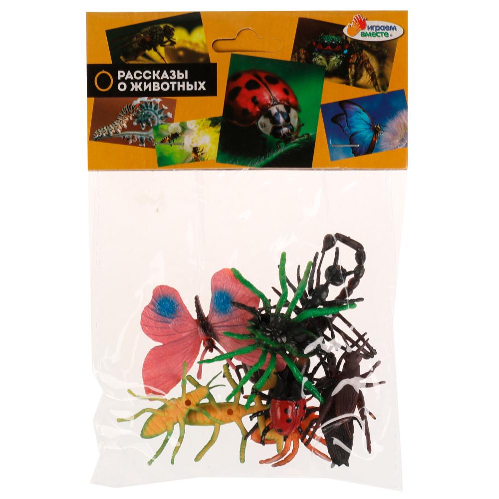 Картинка Игрушка пластизоль насекомые, 12шт/пакет ИГРАЕМ ВМЕСТЕ Артикул 2005-8-10