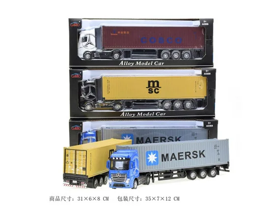 Картинка Машина контейнеровоз металл в коробке JG2602 Артикул JG2602/-100