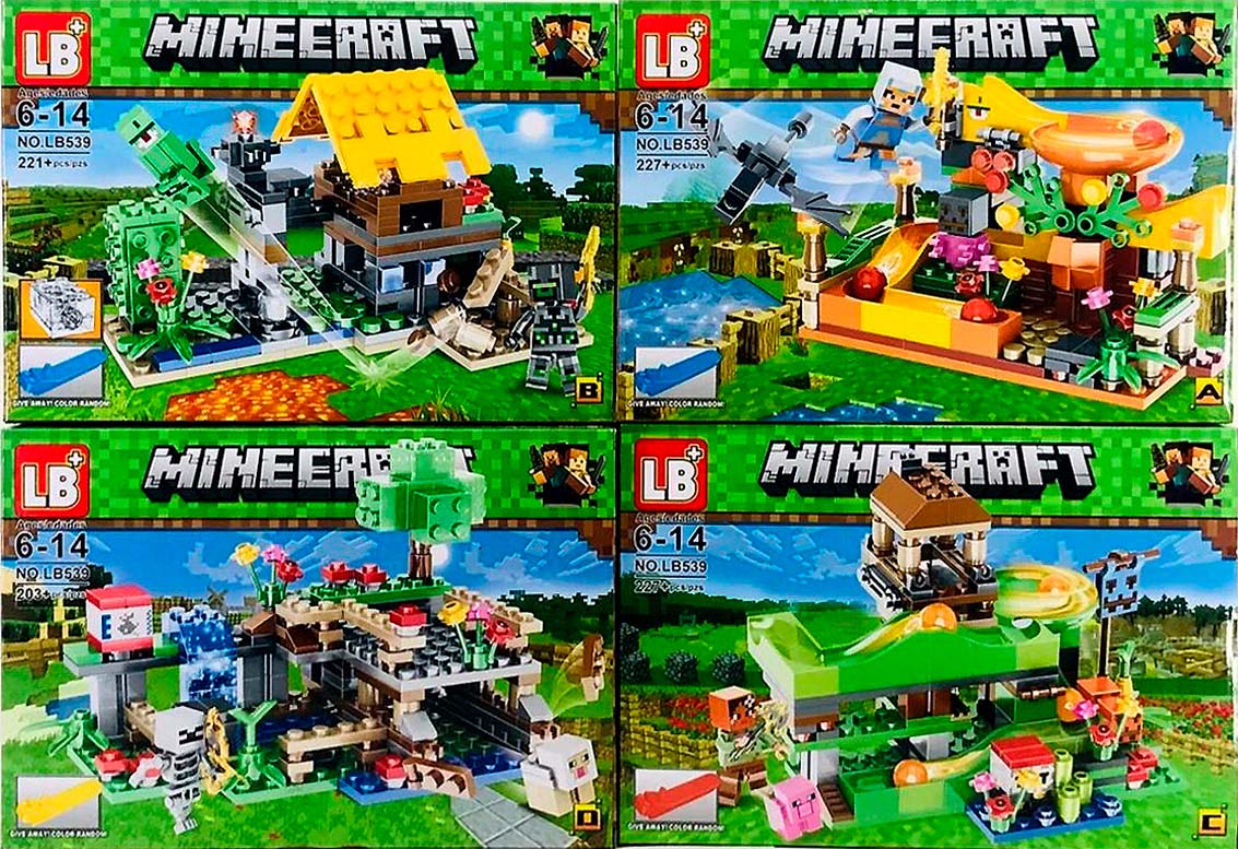 Картинка Конструктор Майнкрафт 4 вида, (уп. 4 шт), арт. LB539 Артикул LB539