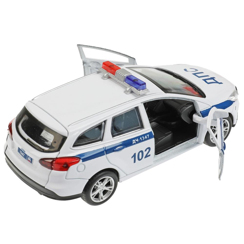 Картинка Машина металл свет-звук FORD FOCUS TURNIER ПОЛИЦИЯ 12 см, двер, баг,ин, кор. Технопарк Артикул 345532-32