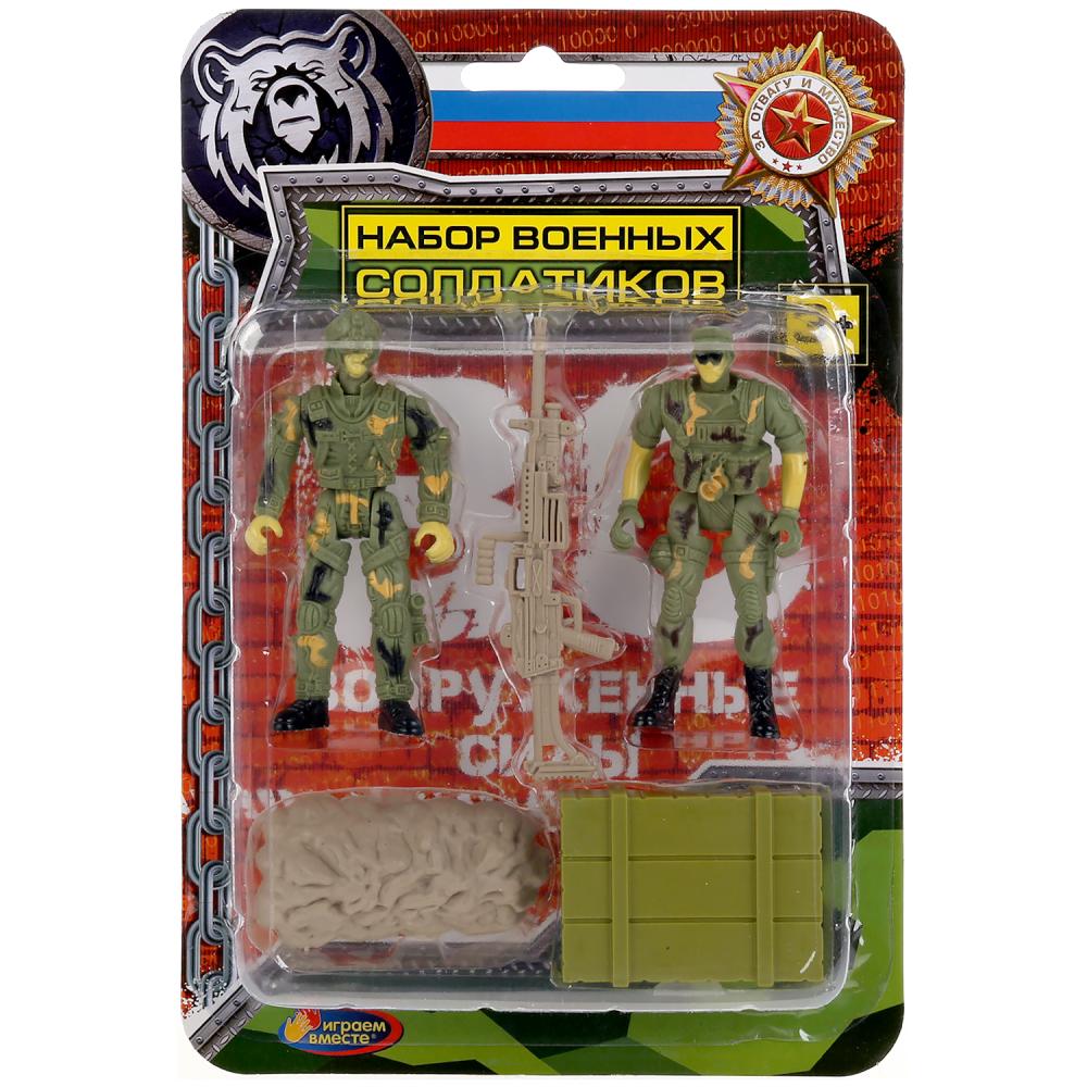 Картинка Набор солдатиков с оружием и аксесс., военные на блистере ТМ "ИГРАЕМ ВМЕСТЕ" Артикул 1412Y280-10