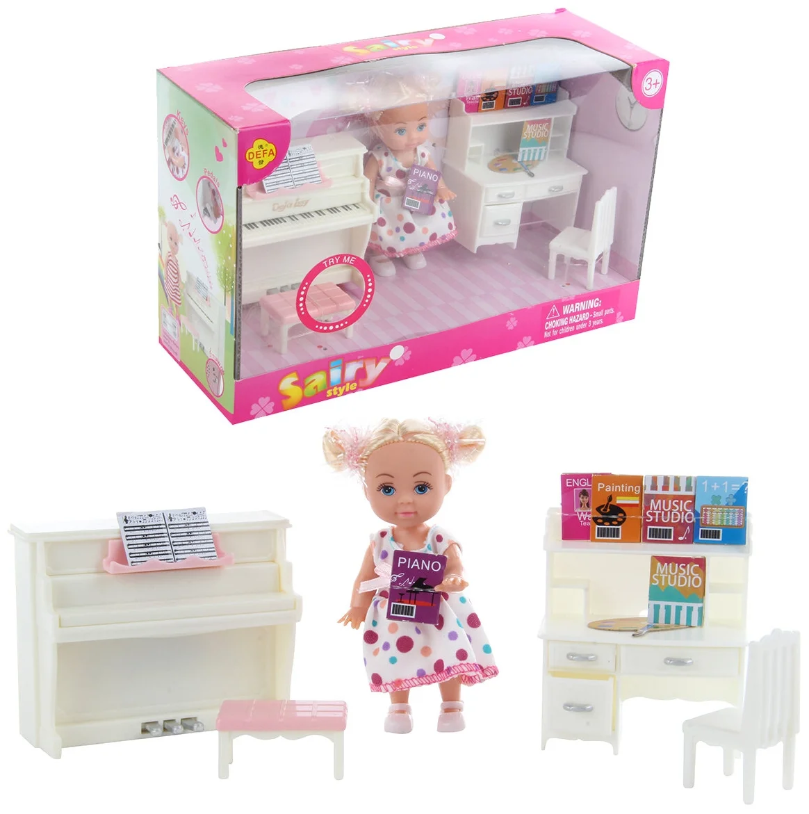 Картинка Кукла Сэйри с пианино, 15 см Артикул 83371-71