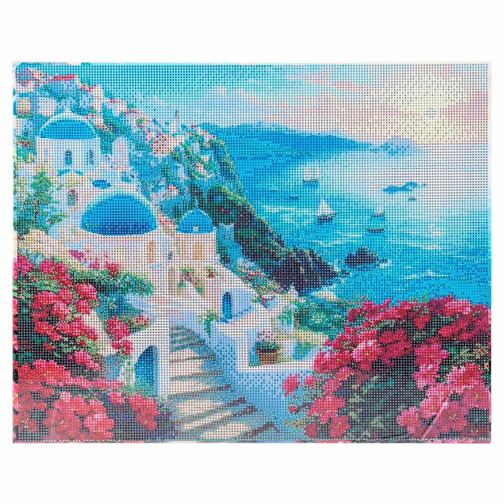 Картинка Алмазная мозаика 40*50 с подрамником санторини МУЛЬТИ АРТ Артикул AM40X50-117402