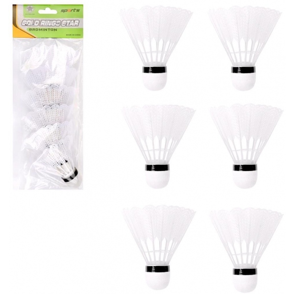 Картинка Воланы 6 штук белые, пакет в кор. Артикул TNGD636085