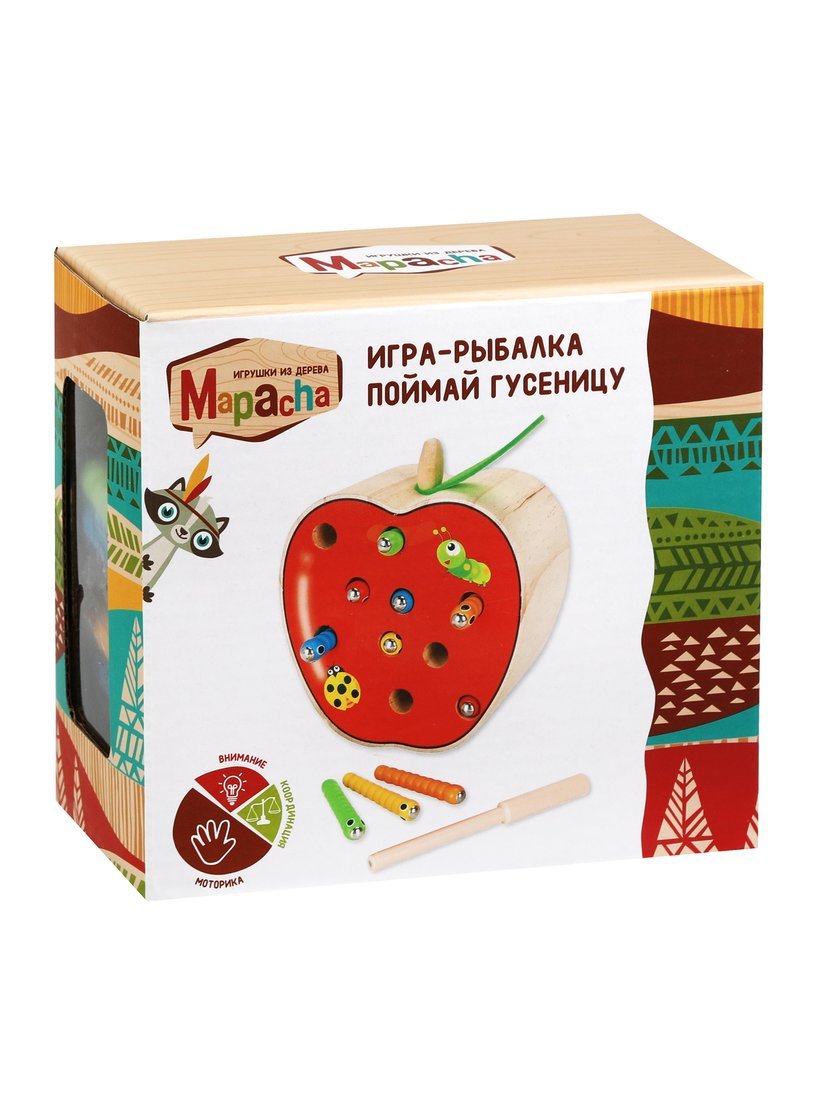 Картинка Игра-рыбалка "Поймай гусеницу", 10 магнитных гусениц Mapacha Артикул 76837-74