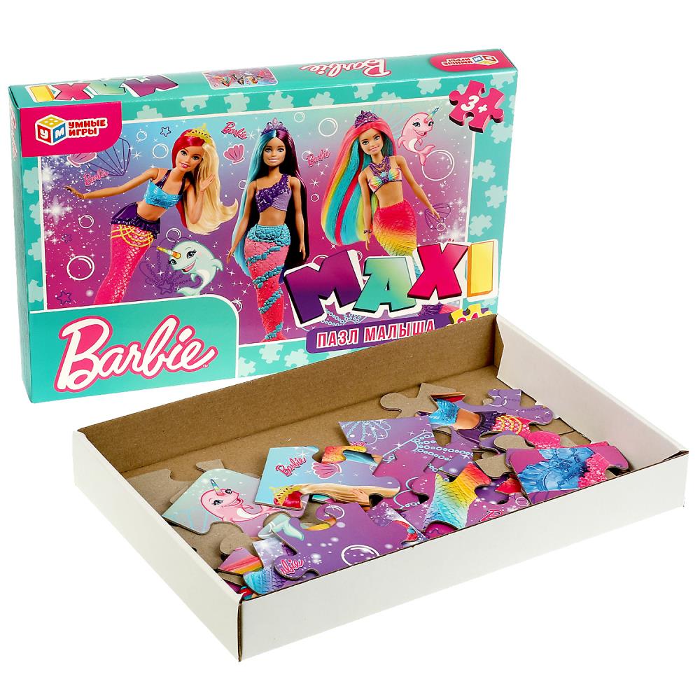 Картинка MAXI-пазл малыша. Барби. 24 детали. 270х175х33 мм. Умные игры Артикул 4680107974389