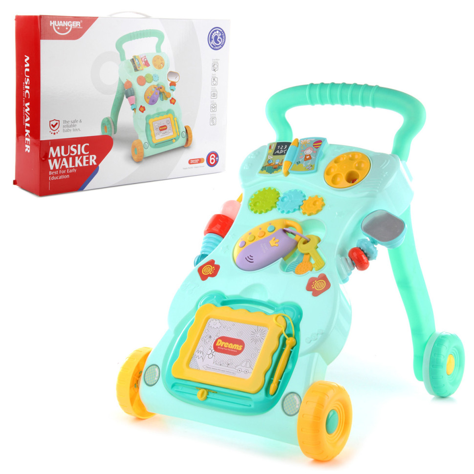 Картинка Развивающая игрушка Каталка-ходунки "Бизиборд", свет/звук Артикул 101465-170