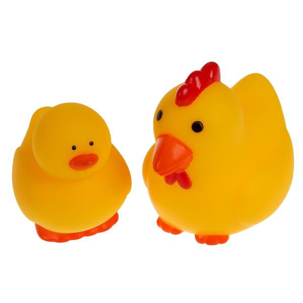 Картинка Игрушка для ванны курочка и петушок в сетке КАПИТОШКА Артикул LXB107_165-9