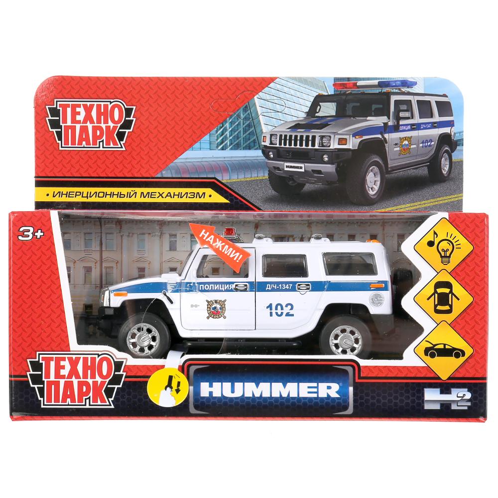 Картинка Машина "Технопарк" Hummer H2 полиция свет, звук, металл, инерция, Артикул 299807-36