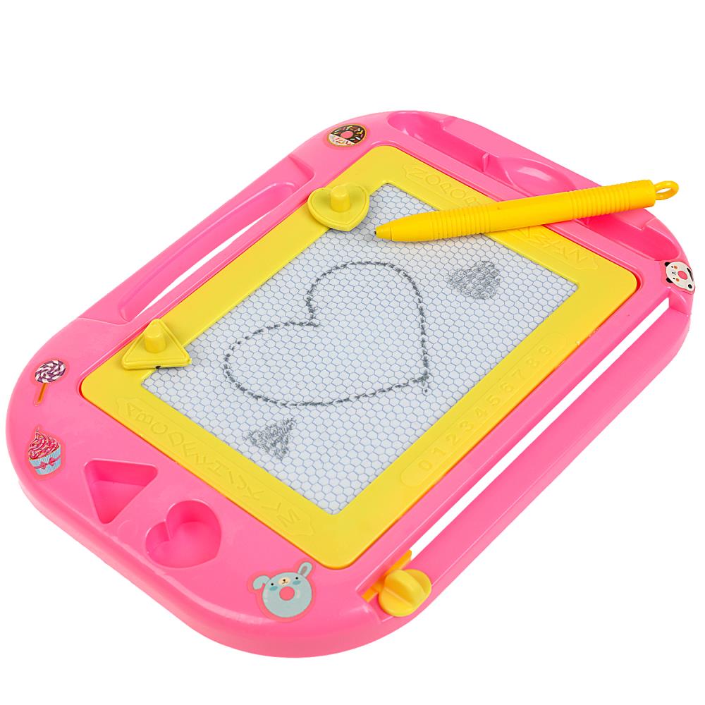 Картинка Доска для рисования топ модель, магнитная, 2 штампа, 21*15см ИГРАЕМ ВМЕСТЕ Артикул B1515226-14