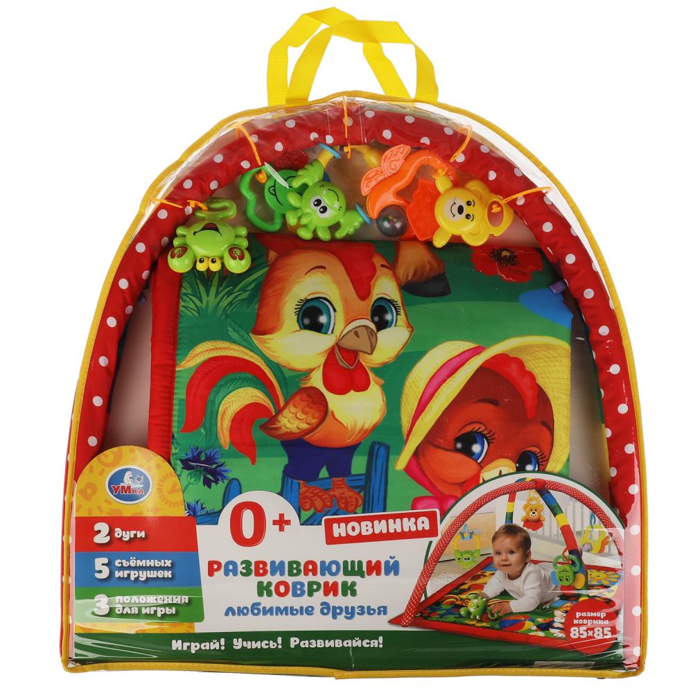 Картинка Детский игровой коврик любимые друзья с погремушками на подвеске Умка Артикул B1906303-110