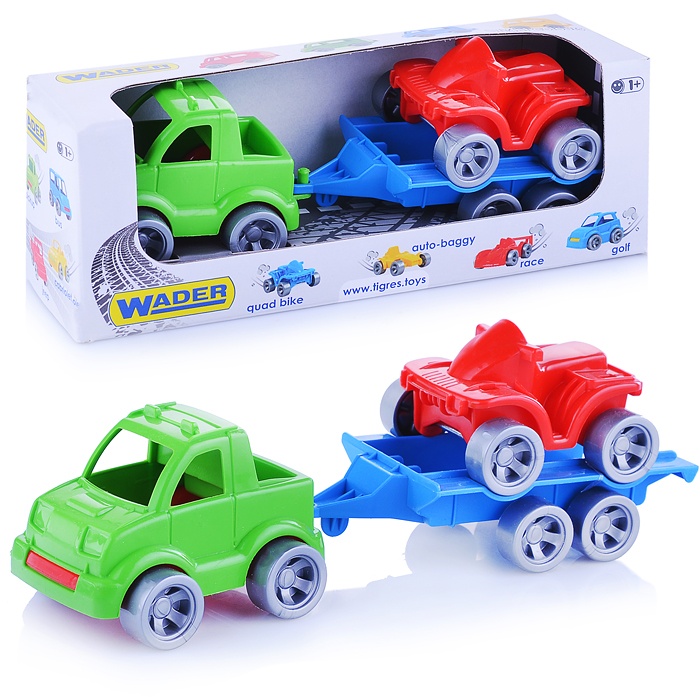 Картинка Набор машинок "Kid cars Sport", 3 элемента (Пикап, квадроцикл) Артикул 39543-28