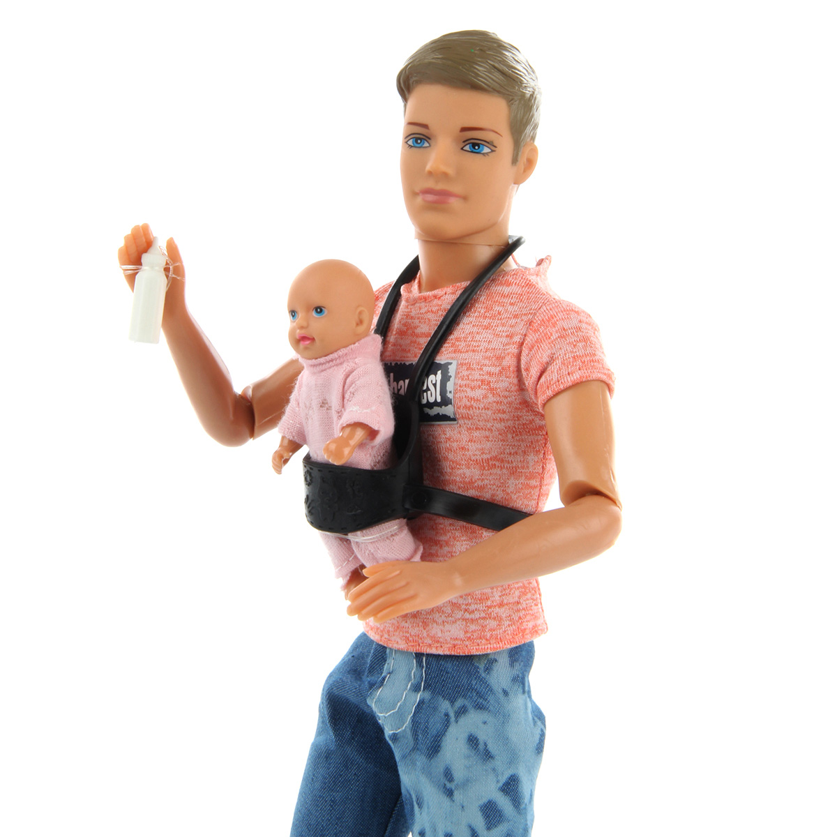 Картинка Кукла Кевин с младенцем и коляской, 29 см Артикул 118585-75
