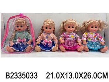 Картинка Кукла озвученная в платье, в рюкзачке Артикул 668-64-47