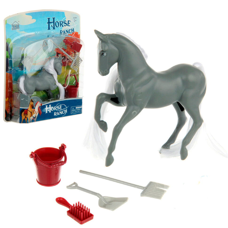 Картинка Лошадь с аксессуарами, 21,5х4,5х24 см. Артикул 119907/сер-25