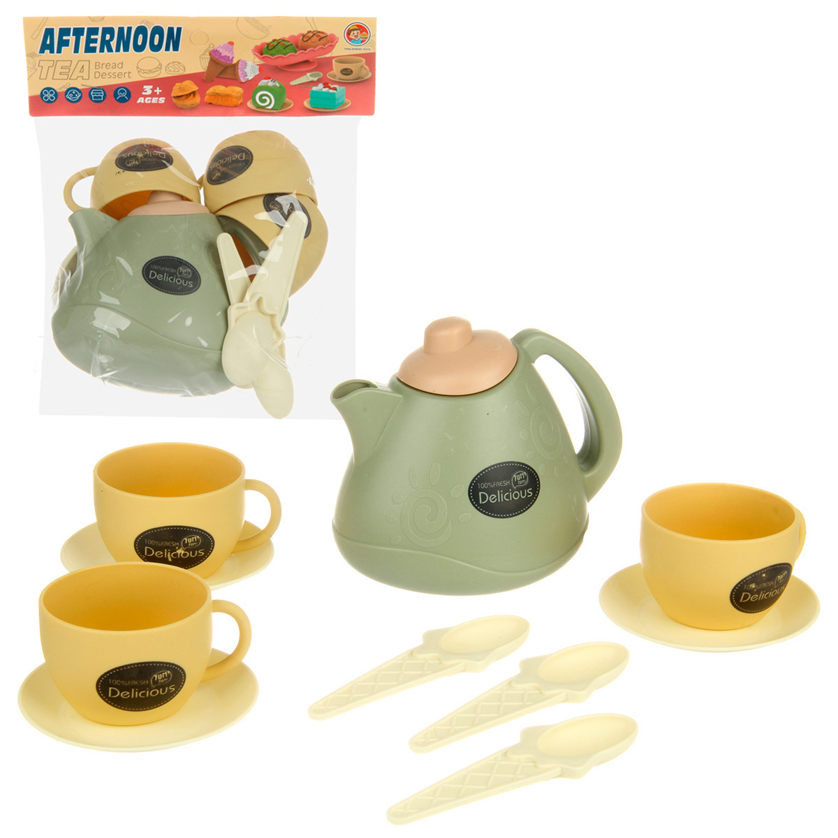 Картинка Набор посуды "Время пить чай", 18х9х24 см, пакет. Артикул 133768-22