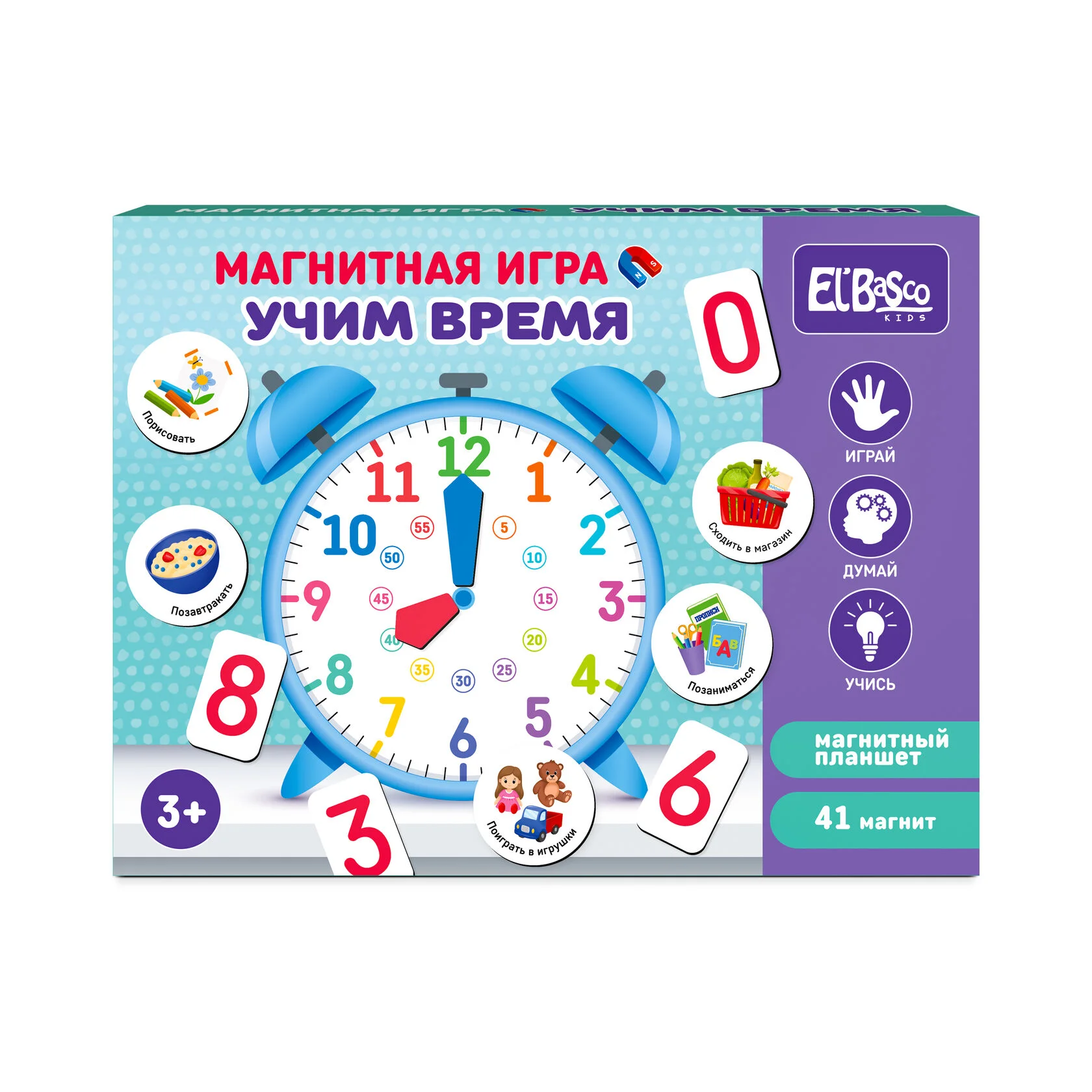 Картинка Магнитная игра "Учим время" Артикул ET05-059-30