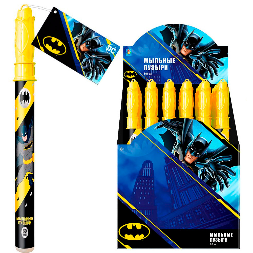 Картинка Мыльные пузыри Batman, колба в термоплёнке, 60 мл Артикул Т22199