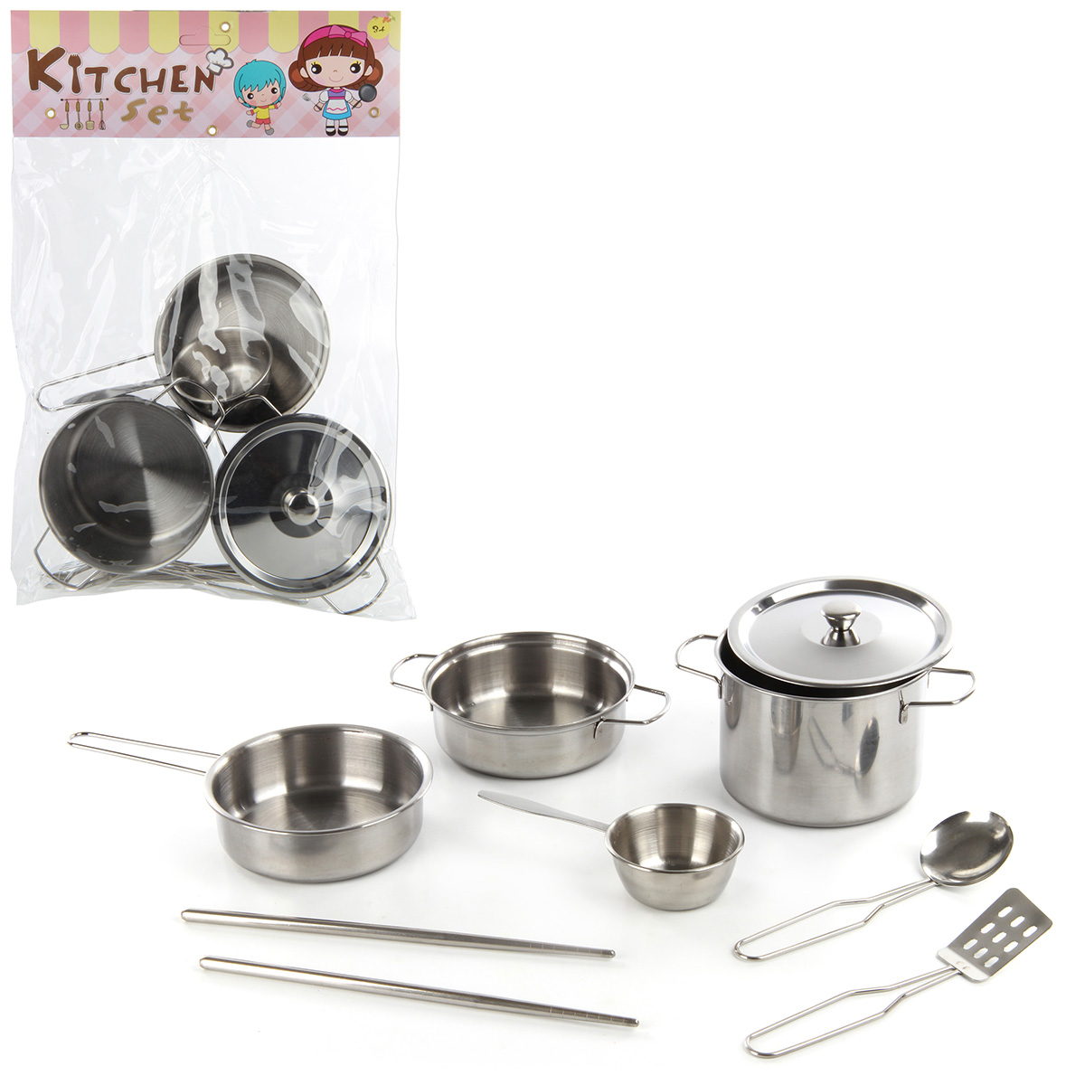 Картинка Набор посуды метал., 22х4х38, пакет. Артикул 104179-47