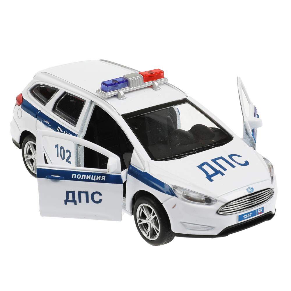 Картинка Машина металл свет-звук FORD FOCUS TURNIER ПОЛИЦИЯ 12 см, двер, баг,ин, кор. Технопарк Артикул 345532-32