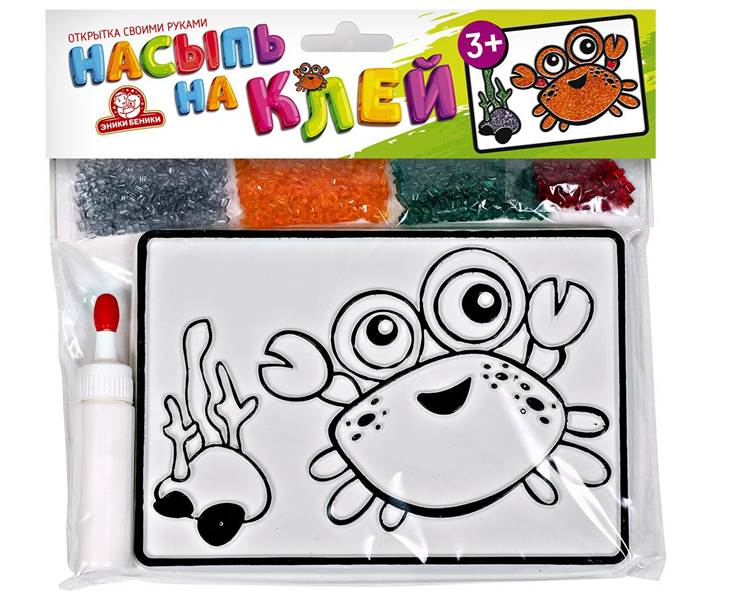 Картинка Набор для творчества Насыпь На клей Краб Артикул 1139К-16