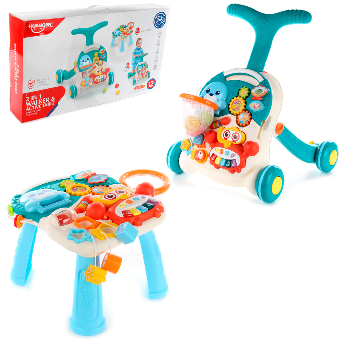 Картинка Развивающая игрушка Каталка-ходунки ", свет/звук Артикул 106086-250