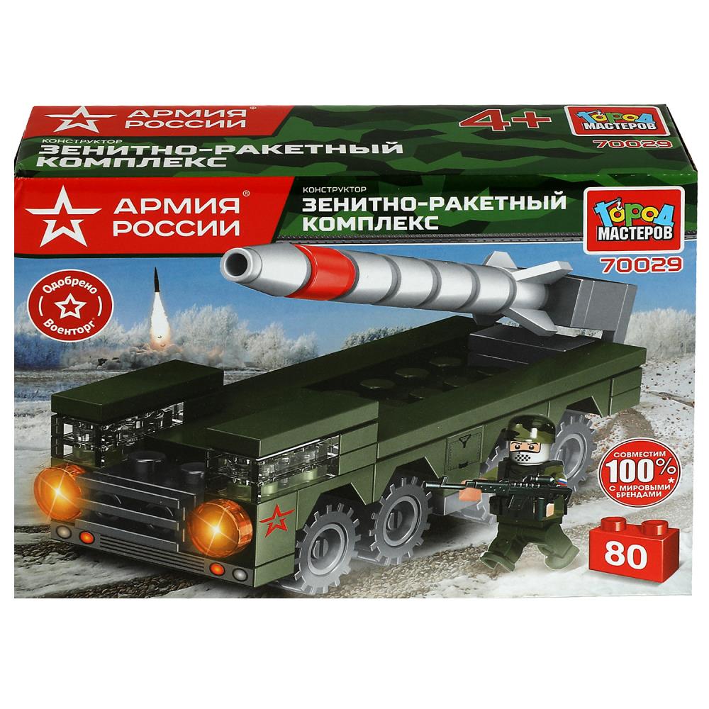Картинка АРМИЯ РОССИИ конструктор зрк, 80 дет. Город мастеров Артикул 70029-UU