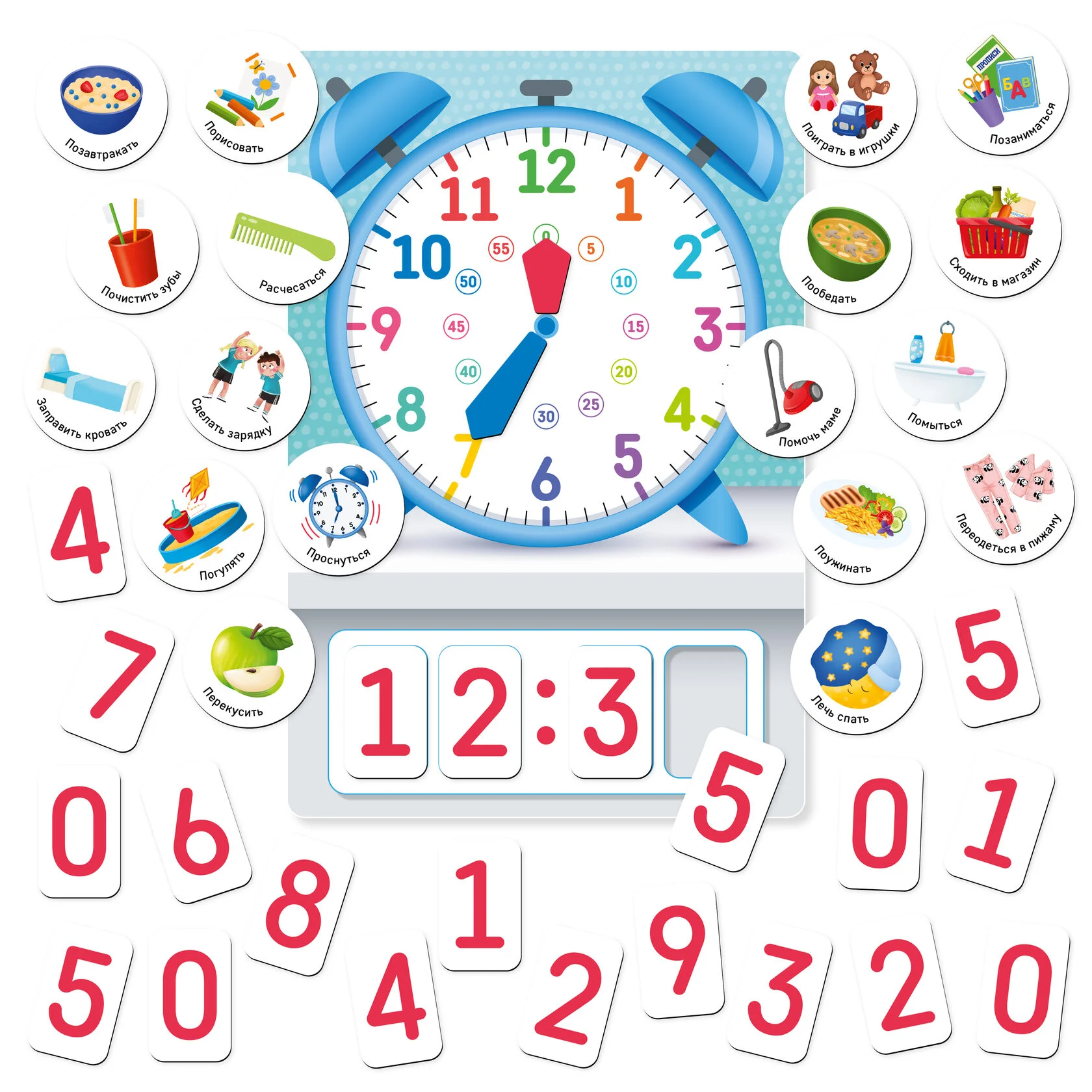 Картинка Магнитная игра "Учим время" Артикул ET05-059-30