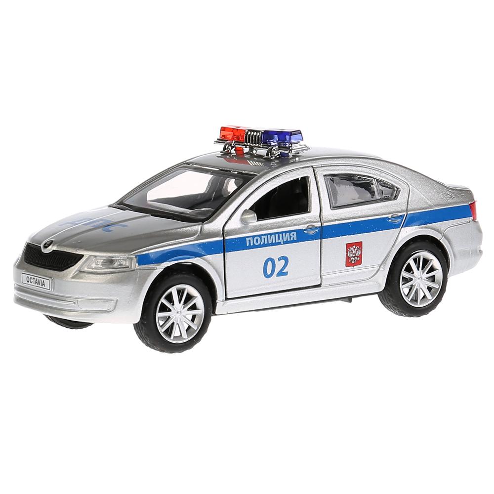 Картинка Машина "Технопарк" Skoda Octavia полиция металл, открыв. двери, инерционная Артикул 259362-31